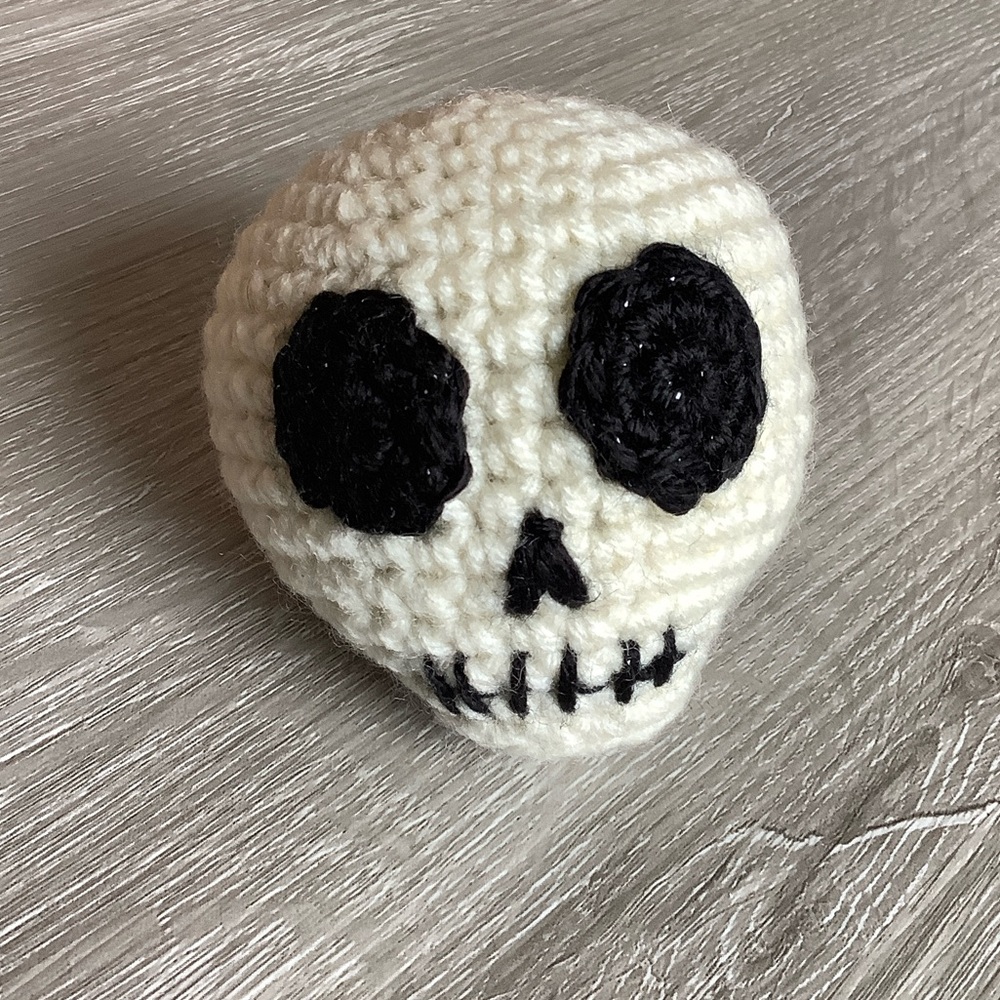 Crochet Mini Skull With Sparkley Black Eyes